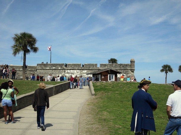 approaching the old castle at St. Augustine, FL (early March 2015)